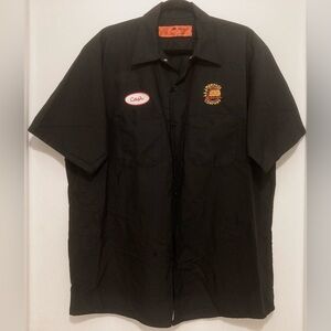 Red Kap TouchTex Black Men's Button Down Work Shirt Size XL